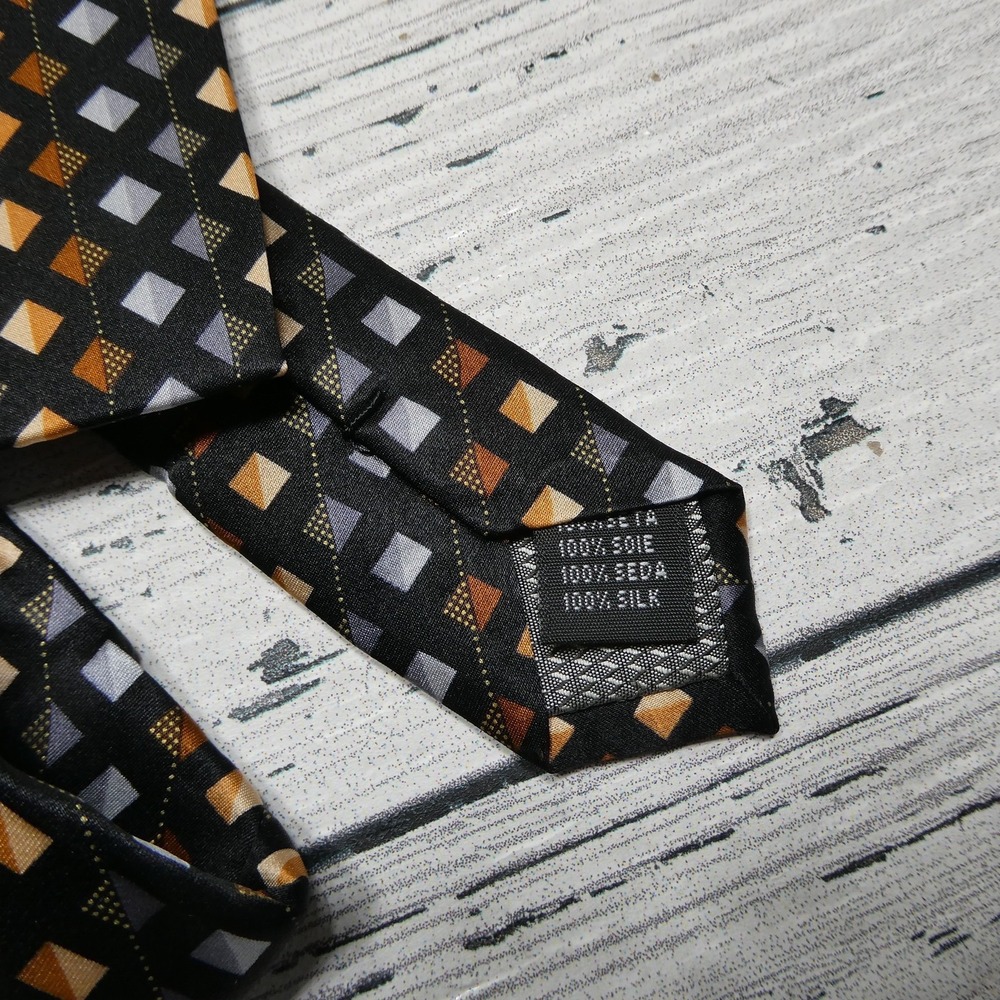 Harve Benard Tie Set Mens One Size Black Purple Geometric 100% Silk Lot Of 2 - Picture 7 of 9